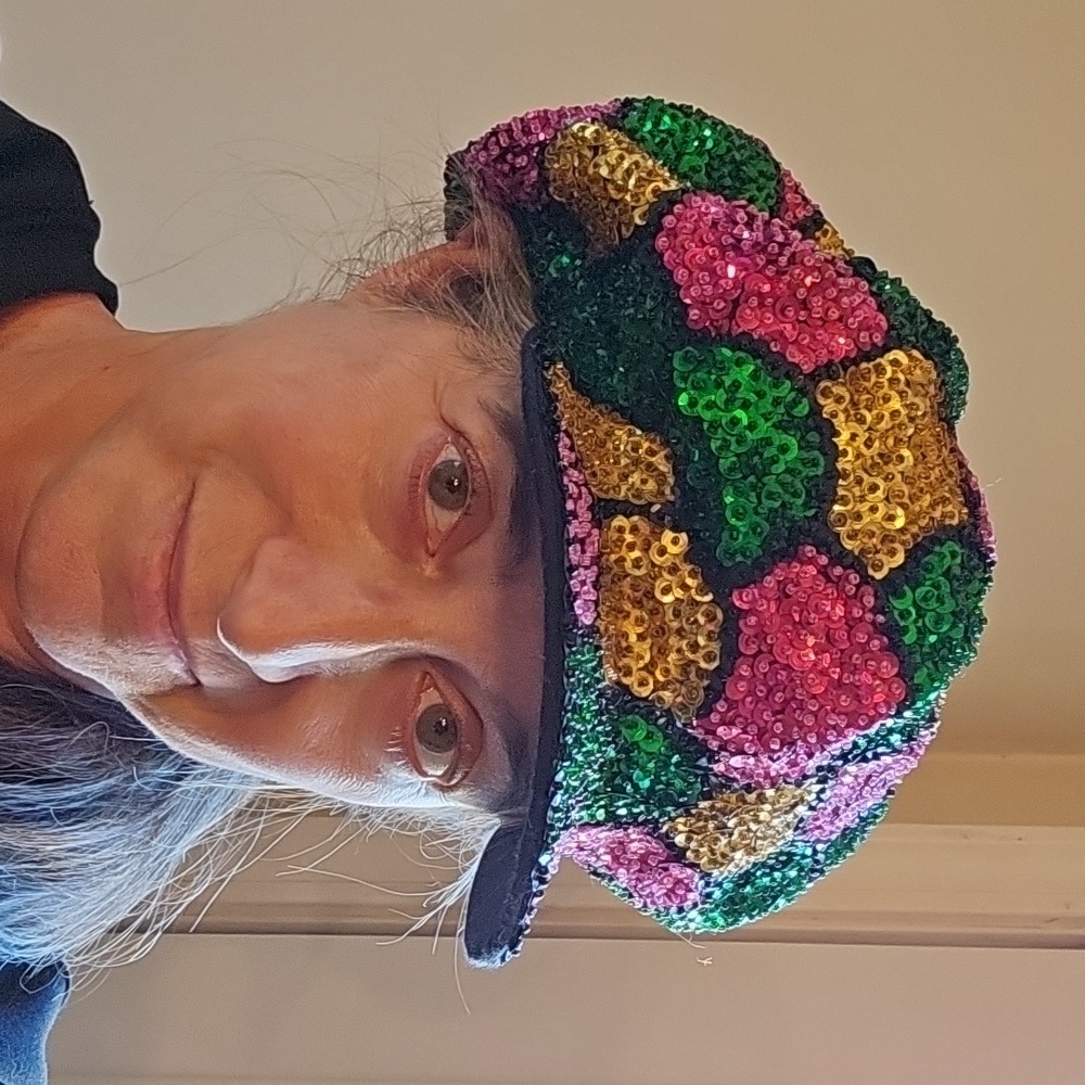 Mardi Gras newsboy style cap
